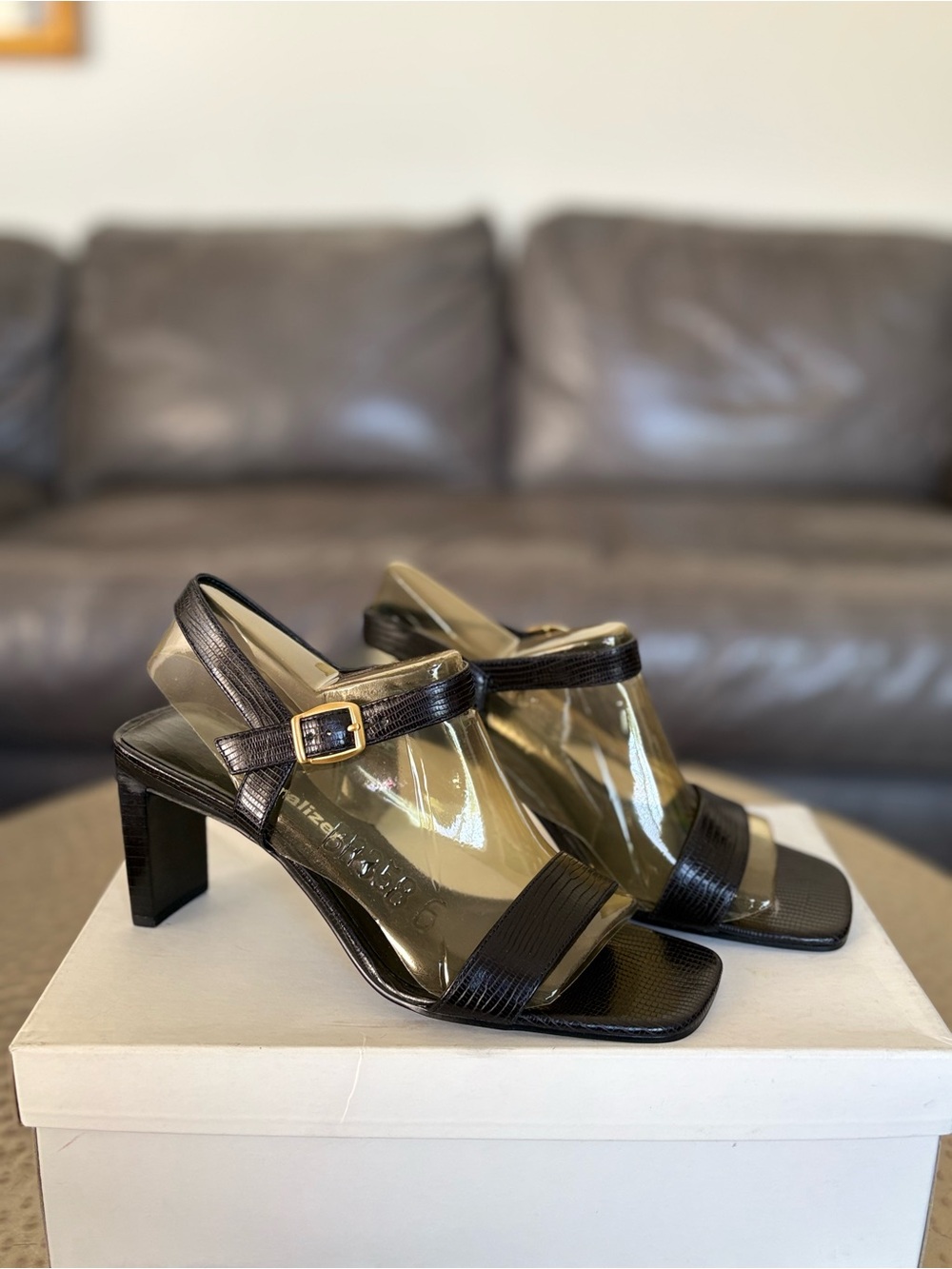 Naturalizer Downtown Lizard Block Heel Sandals | Y2K Vintage | Size 6M | NIB